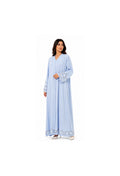Premium Serene Light Blue Embroidered Abaya Set