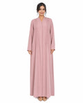 Luminous Dusty Rose Pleated Abaya Set