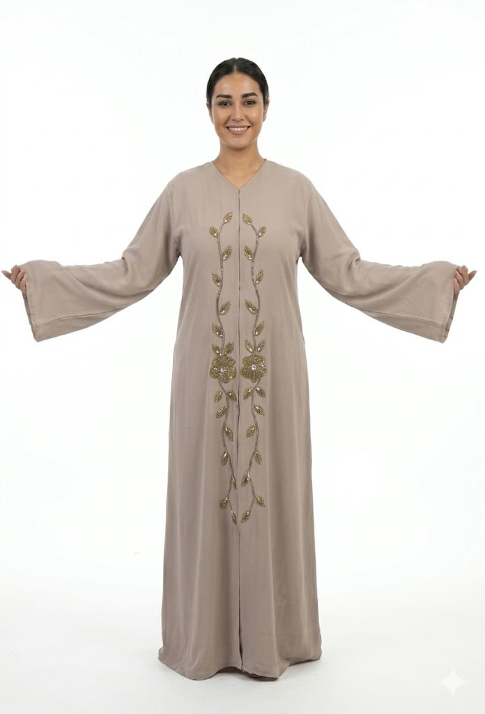 Premium Gold Embroidered Occasion Abaya