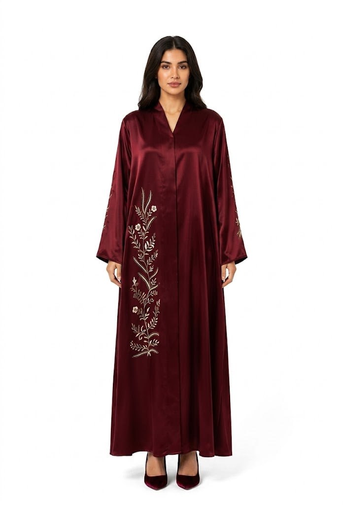 Premium Silk Embroidered Occasion Abaya