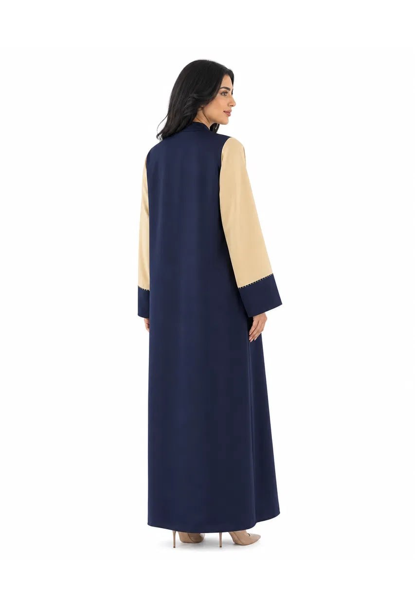 Premium Two-Tone Contrast Embroidered Abaya