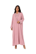 Luxury Shimmer Two-Piece Abaya Set – Dusty Rose