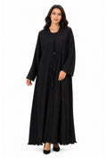 Luxury Pleated Black Abaya – Modern Textured Elegance